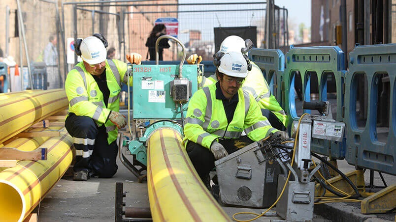 gas pipe being laid