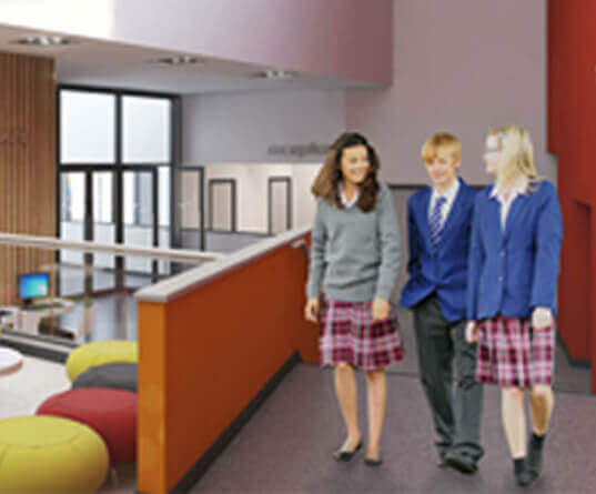 Computer generated image of school