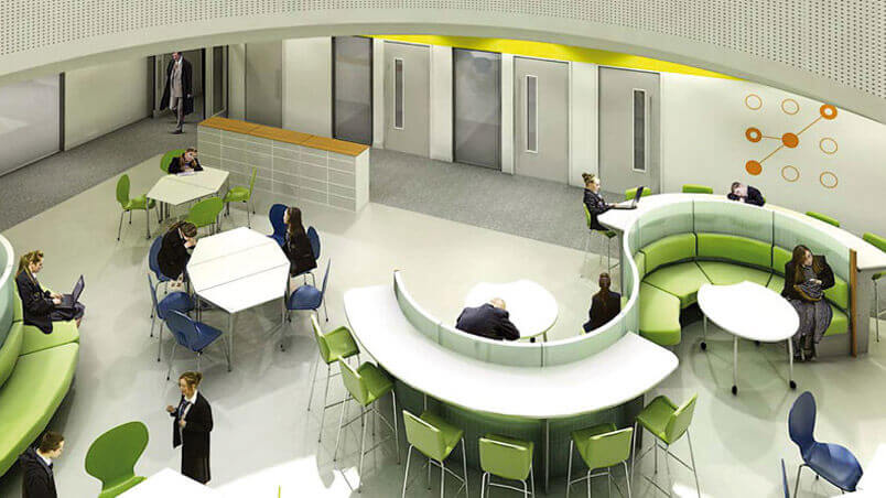 picture of an education facility with students sat at desks