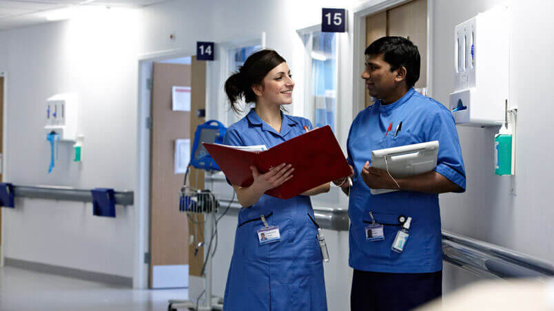 Nurses in a hospital ward