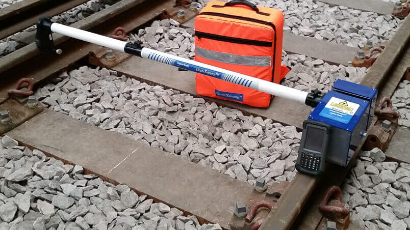 Balfour Beatty Investment Holdings Ltd's Lasersweep measuring device set up on a section of track