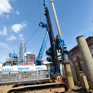 Picture of rotary bored piles being installed