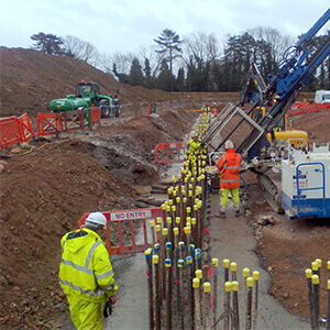 Picture of ground anchorage works taking place